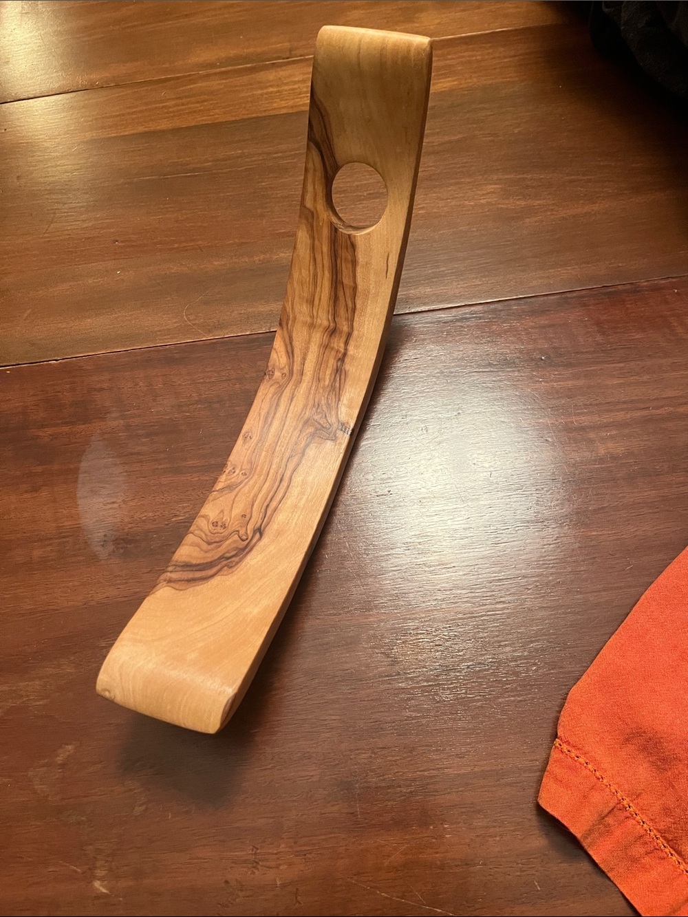 Handcrafted Wood Wine Bottle Holder - Natural Brown